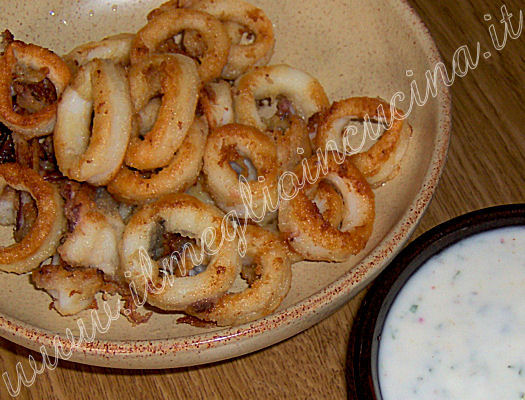 Calamari fritti in salsa di portulaca