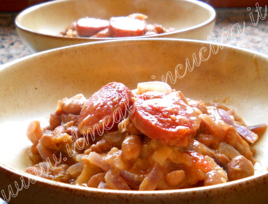 Beans and chorizo with cumin