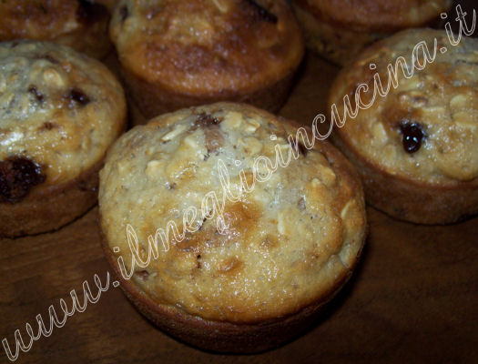 Muffin all'avena e cioccolato