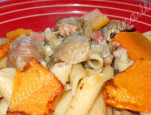 Penne alle castagne e funghi