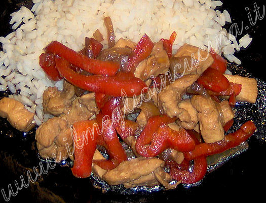 Pollo con peperoni