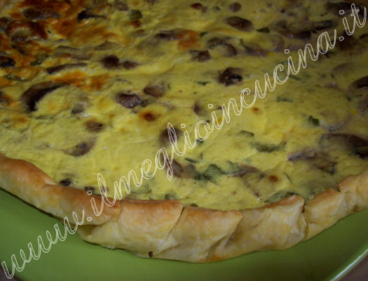 Quiche ai funghi e menta