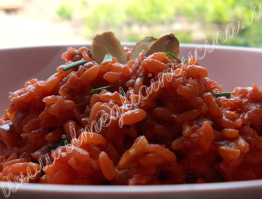 Risotto al gorgonzola e barbabietola