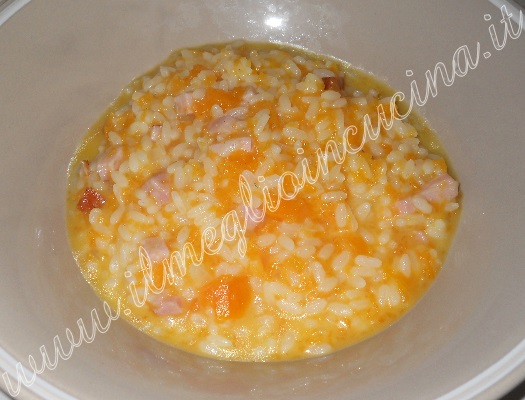 Risotto alla zucca e prosciutto affumicato