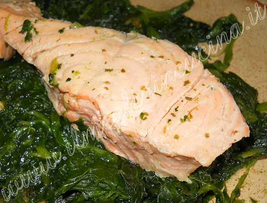 Salmon with spinach