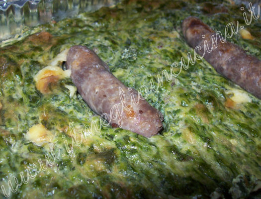 Sformato di spinaci con salsiccia